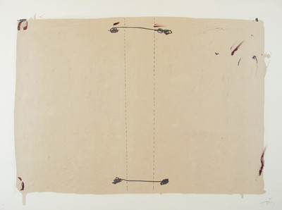 Antoni Tàpies | L en dos grises, bistre y negro