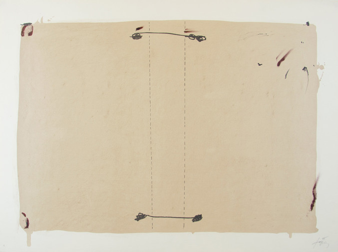 Antoni Tàpies | L en dos grises, bistre y negro