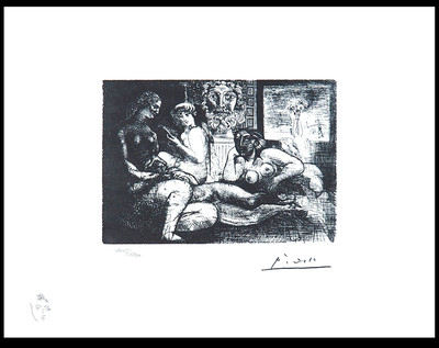 Pablo Picasso | 219 Quatre femmes nues et tête sculptée