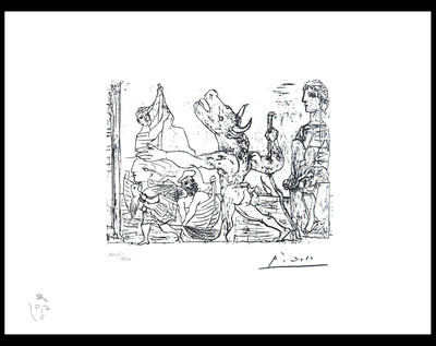 Pablo Picasso | 224 Minotaure aveugle guidé par une fillette, III