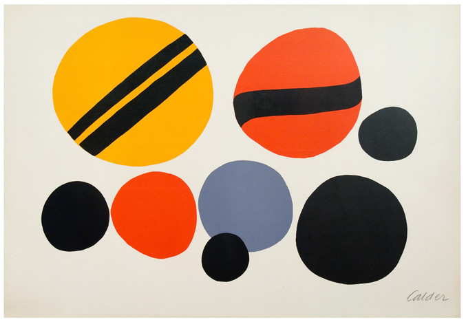 Alexander Calder | Chevrons noir sur rouge et jaune Alexander Calder | Chevrons noir sur rouge et jaune